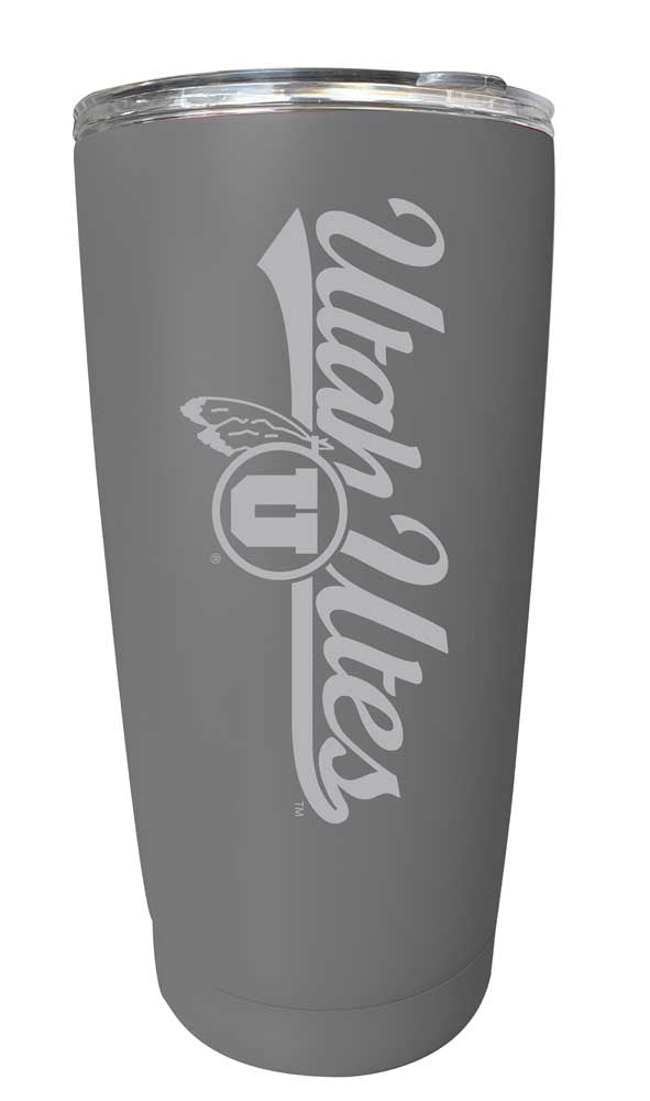 Utah Utes NCAA Laser-Engraved Tumbler - 16oz Stainless Steel Insulated Mug