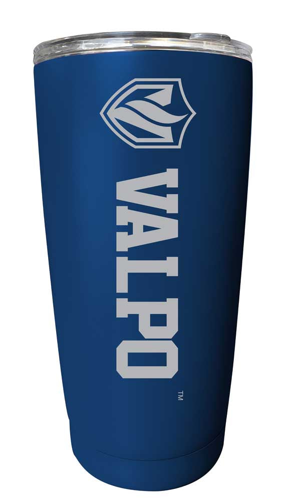 Valparaiso University NCAA Laser-Engraved Tumbler - 16oz Stainless Steel Insulated Mug Choose Your Color