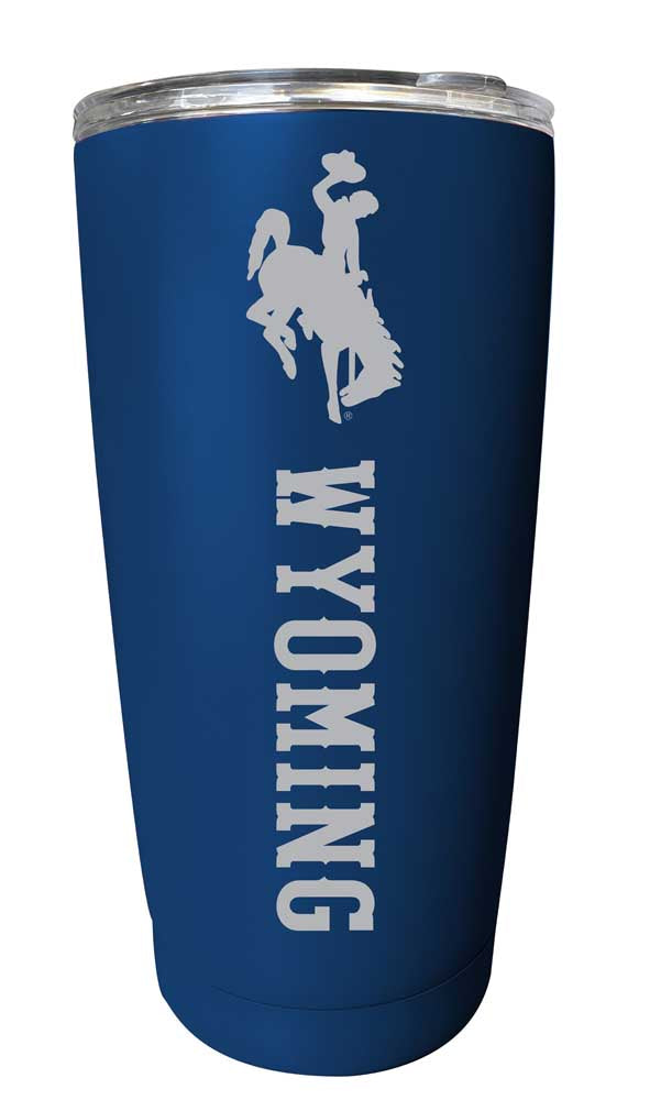 University of Wyoming NCAA Laser-Engraved Tumbler - 16oz Stainless Steel Insulated Mug Choose Your Color