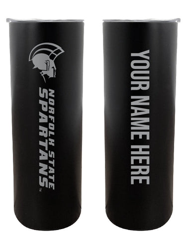 Norfolk State University Etched Custom NCAA Skinny Tumbler - 20oz Personalized Stainless Steel Insulated Mug