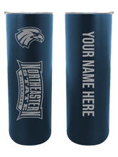 Load image into Gallery viewer, Northeastern State University Riverhawks Etched Custom NCAA Skinny Tumbler - 20oz Personalized Stainless Steel Insulated Mug
