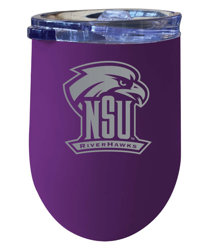 Northeastern State University Riverhawks NCAA Laser-Etched Wine Tumbler - 12oz  Stainless Steel Insulated Cup