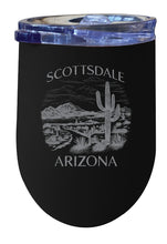 Load image into Gallery viewer, Scottsdale Arizona Souvenir 12 oz Engraved Insulated Wine Stainless Steel Tumbler
