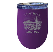 Load image into Gallery viewer, Scottsdale Arizona Souvenir 12 oz Engraved Insulated Wine Stainless Steel Tumbler
