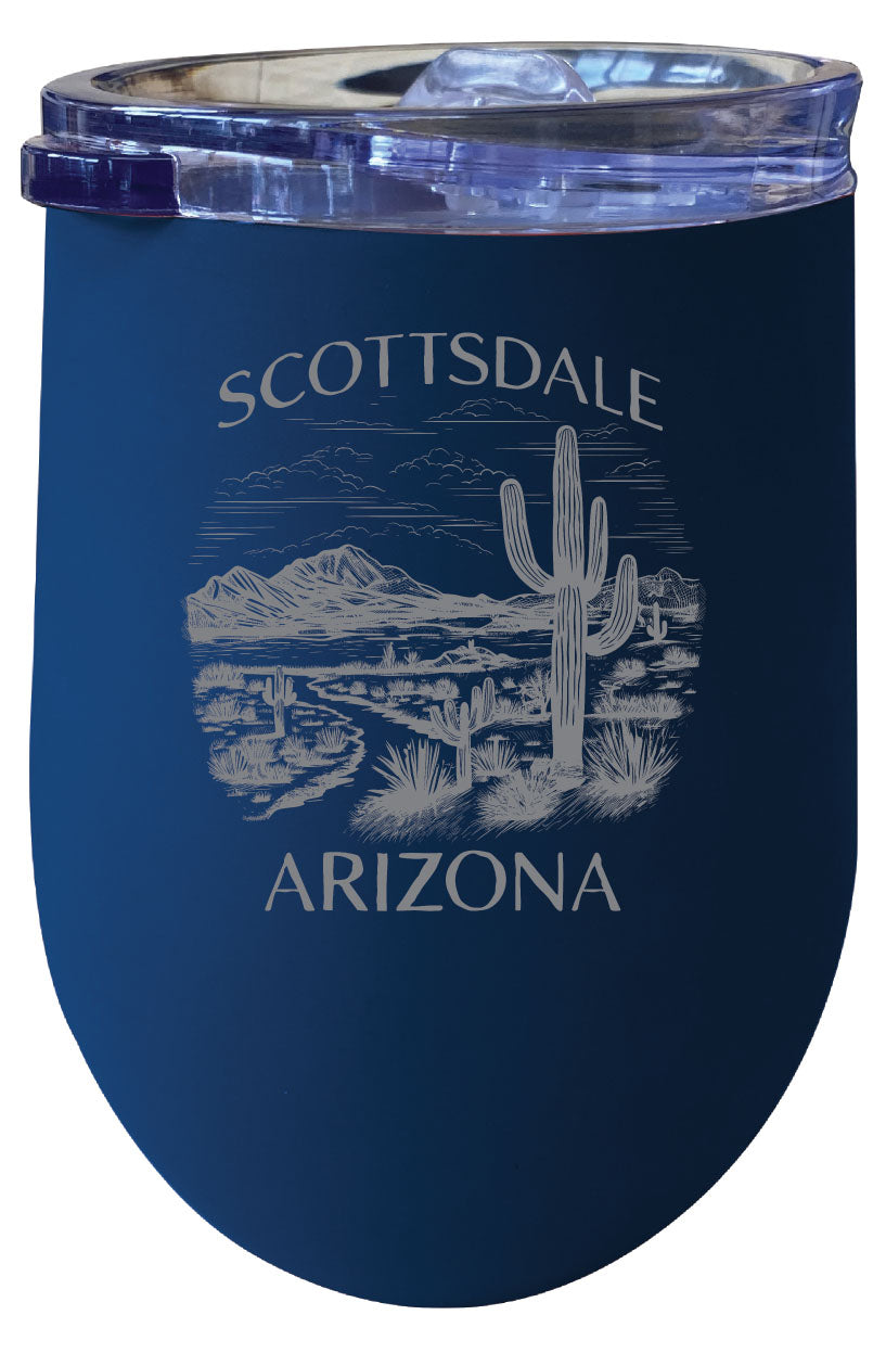 Scottsdale Arizona Souvenir 12 oz Engraved Insulated Wine Stainless Steel Tumbler