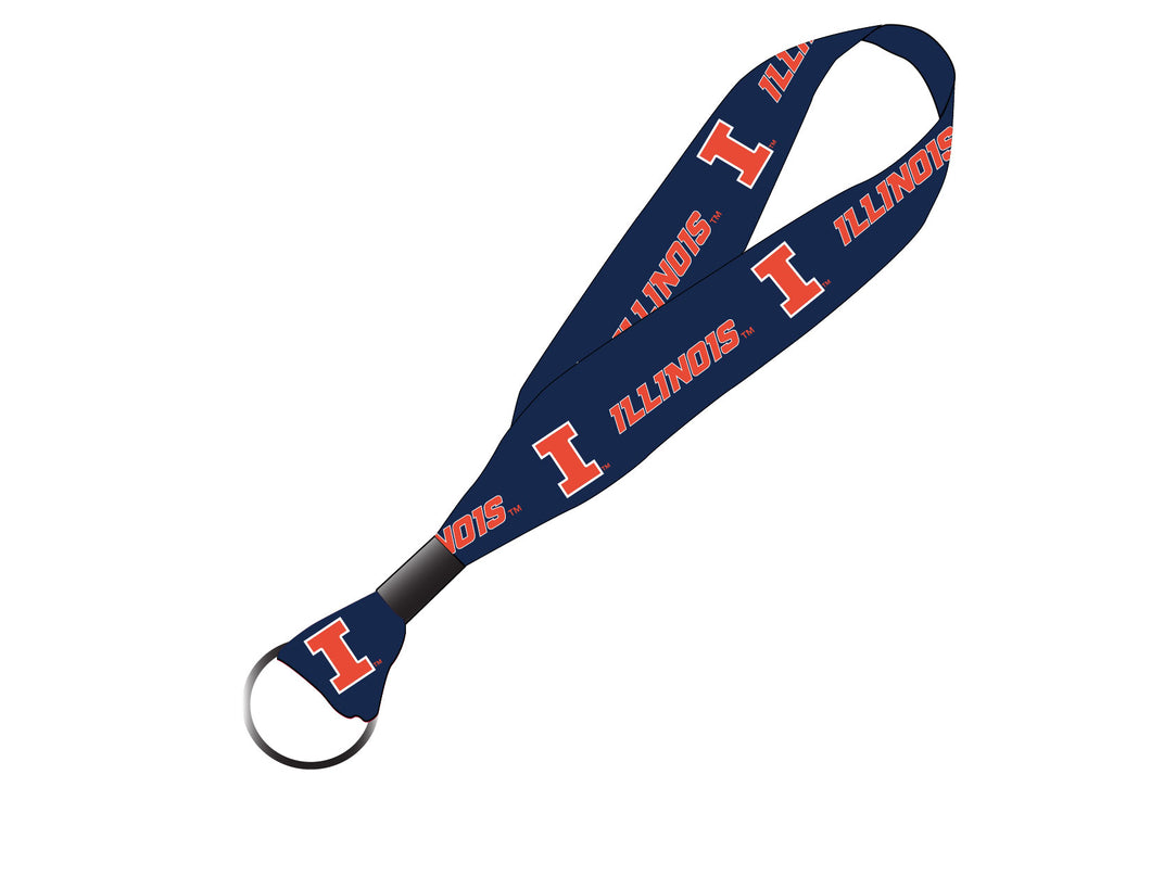 Illinois Fighting Illini NCAA Spirit Cloth Keychain Lanyard