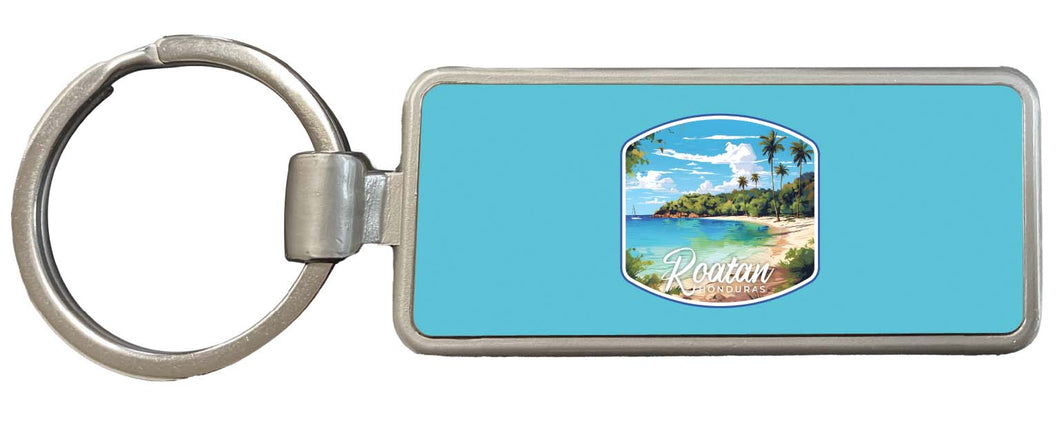 Roatan Honduras Design C Suovenir Metal Keyring Keychain