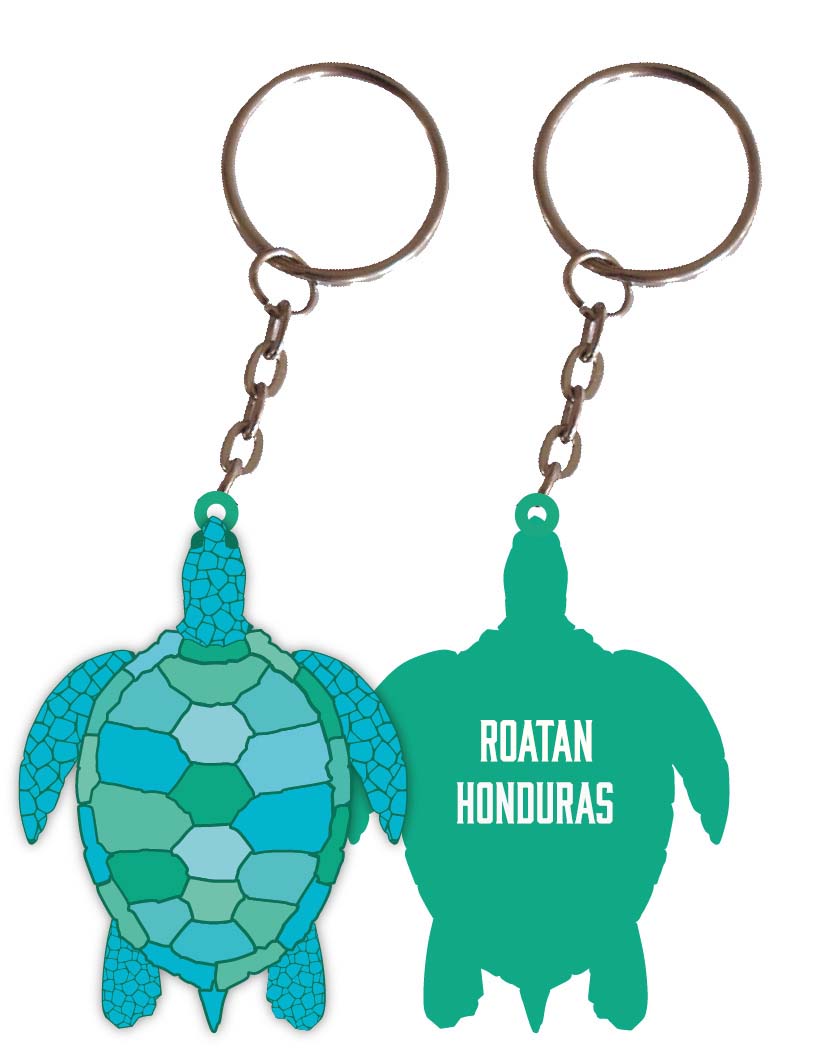 Roatan Honduras Turtle Metal Keychain