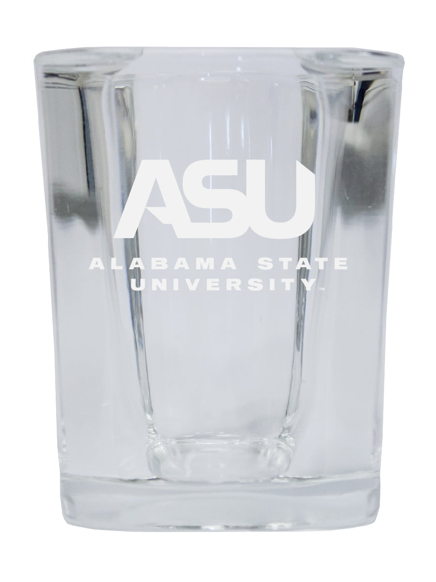 Alabama State University NCAA Collector's Edition 2oz Square Shot Glass - Laser Etched Logo 