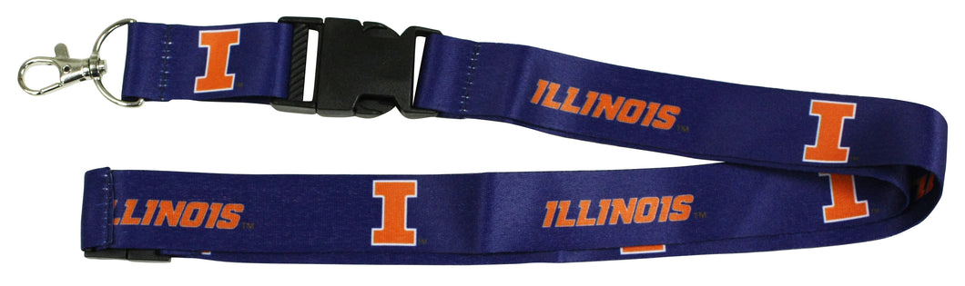 Ultimate Sports Fan Lanyard -  Illinois Fighting Illini Spirit, Durable Polyester, Quick-Release Buckle & Heavy-Duty Clasp