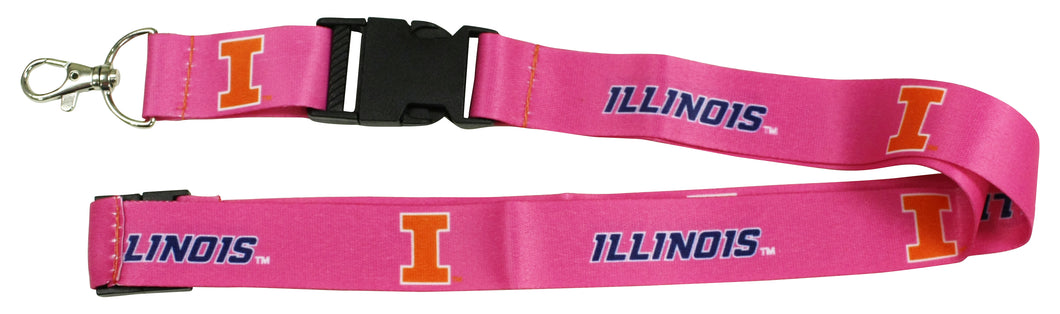 Ultimate Sports Fan Lanyard -  Illinois Fighting Illini Spirit, Durable Polyester, Quick-Release Buckle & Heavy-Duty Clasp