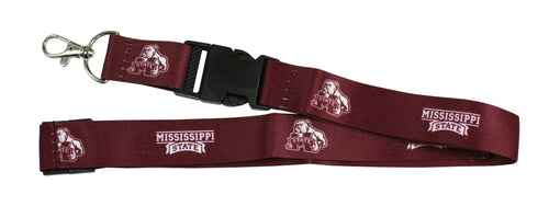 Ultimate Sports Fan Lanyard -  Mississippi State Bulldogs Spirit, Durable Polyester, Quick-Release Buckle & Heavy-Duty Clasp