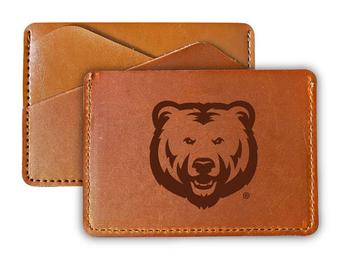 Elegant Northern Colorado Bears Leather Card Holder Wallet - Slim Profile, Engraved Design