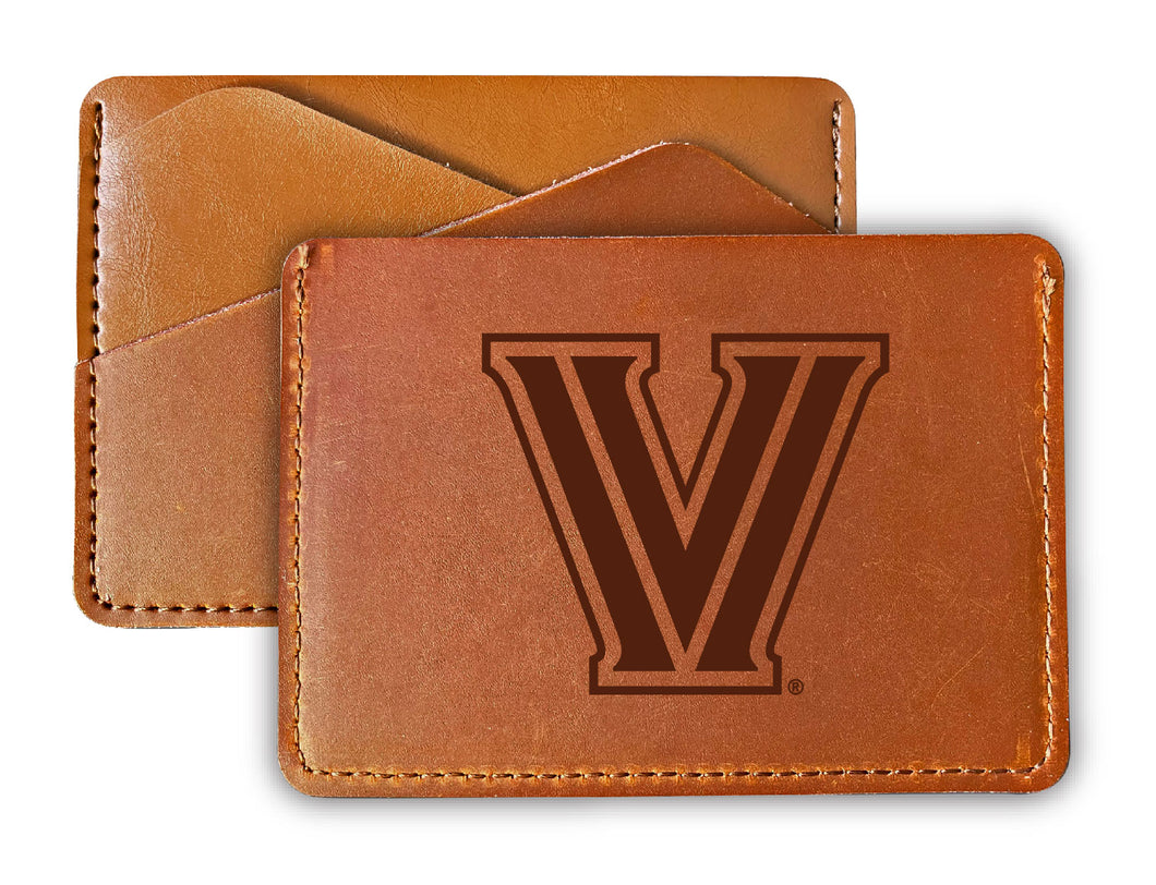 Elegant Villanova Wildcats Leather Card Holder Wallet - Slim Profile, Engraved Design