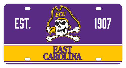 NCAA East Carolina Pirates Metal License Plate - Lightweight, Sturdy & Versatile