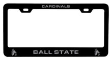 Load image into Gallery viewer, Ball State University NCAA Laser-Engraved Metal License Plate Frame - Choose Black or White Color
