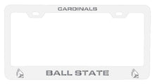 Load image into Gallery viewer, Ball State University NCAA Laser-Engraved Metal License Plate Frame - Choose Black or White Color
