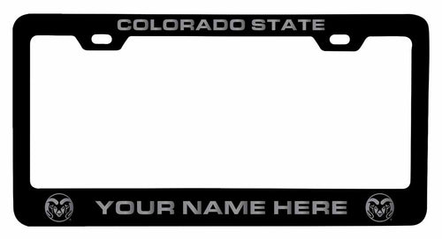 Customizable Colorado State Rams NCAA Laser-Engraved Metal License Plate Frame - Personalized Car Accessory