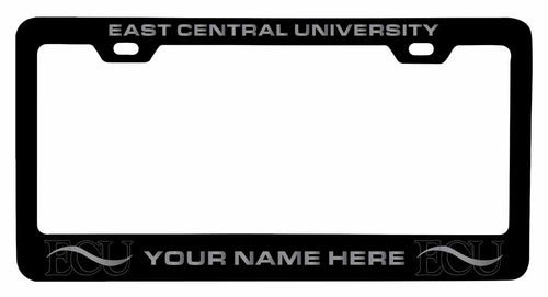 Customizable East Central University Tigers NCAA Laser-Engraved Metal License Plate Frame - Personalized Car Accessory