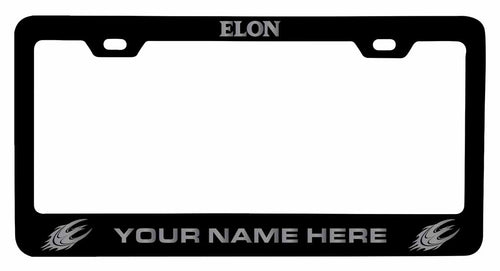 Customizable Elon University NCAA Laser-Engraved Metal License Plate Frame - Personalized Car Accessory