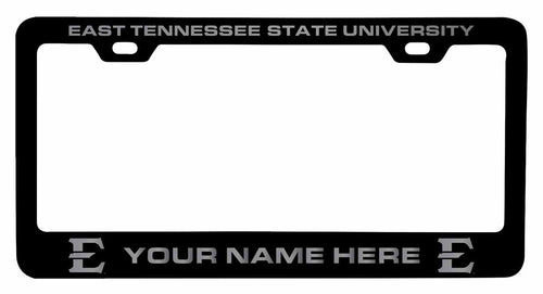 Customizable East Tennessee State University NCAA Laser-Engraved Metal License Plate Frame - Personalized Car Accessory