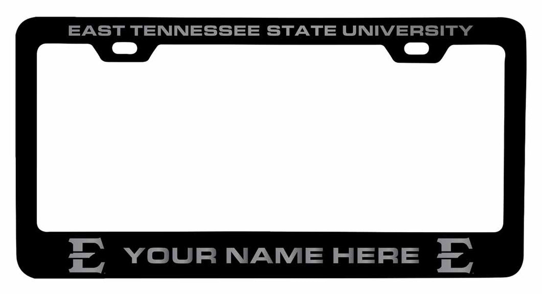 Customizable East Tennessee State University NCAA Laser-Engraved Metal License Plate Frame - Personalized Car Accessory