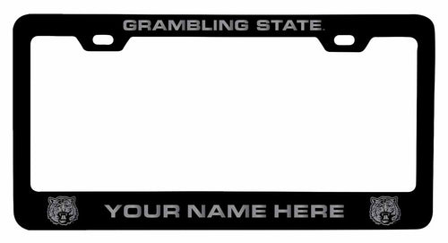 Customizable Grambling State Tigers NCAA Laser-Engraved Metal License Plate Frame - Personalized Car Accessory