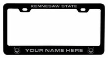 Load image into Gallery viewer, Customizable Kennesaw State University NCAA Laser-Engraved Metal License Plate Frame - Personalized Car Accessory
