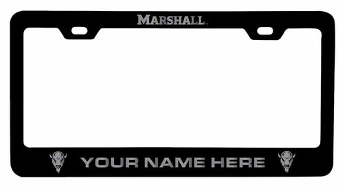 Customizable Marshall Thundering Herd NCAA Laser-Engraved Metal License Plate Frame - Personalized Car Accessory