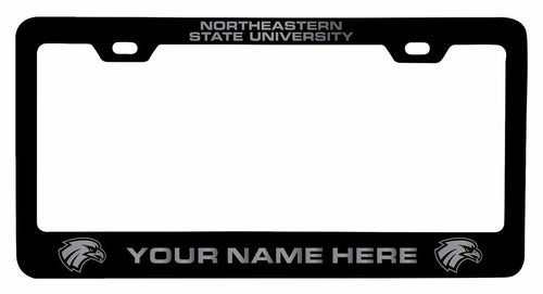 Customizable Northeastern State University Riverhawks NCAA Laser-Engraved Metal License Plate Frame - Personalized Car Accessory