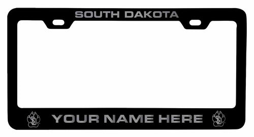 Customizable South Dakota Coyotes NCAA Laser-Engraved Metal License Plate Frame - Personalized Car Accessory