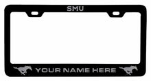 Load image into Gallery viewer, Customizable Southern Methodist University NCAA Laser-Engraved Metal License Plate Frame - Personalized Car Accessory
