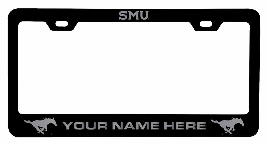 Customizable Southern Methodist University NCAA Laser-Engraved Metal License Plate Frame - Personalized Car Accessory