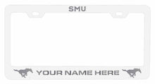 Load image into Gallery viewer, Customizable Southern Methodist University NCAA Laser-Engraved Metal License Plate Frame - Personalized Car Accessory
