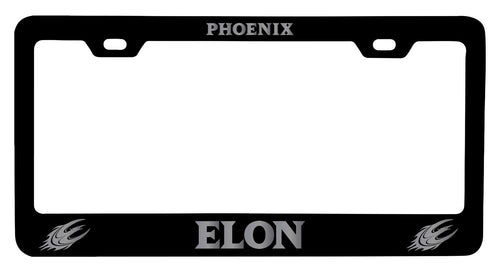 Elon University NCAA Laser-Engraved Metal License Plate Frame - Choose Black or White Color