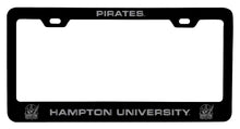 Load image into Gallery viewer, Hampton University NCAA Laser-Engraved Metal License Plate Frame - Choose Black or White Color
