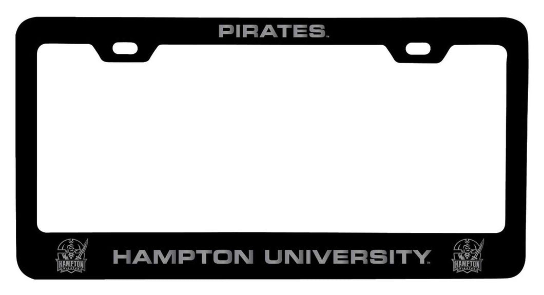 Hampton University NCAA Laser-Engraved Metal License Plate Frame - Choose Black or White Color