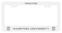 Load image into Gallery viewer, Hampton University NCAA Laser-Engraved Metal License Plate Frame - Choose Black or White Color
