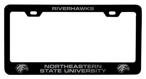 Northeastern State University Riverhawks NCAA Laser-Engraved Metal License Plate Frame - Choose Black or White Color