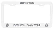 Load image into Gallery viewer, South Dakota Coyotes NCAA Laser-Engraved Metal License Plate Frame - Choose Black or White Color
