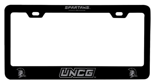 North Carolina Greensboro Spartans NCAA Laser-Engraved Metal License Plate Frame - Choose Black or White Color