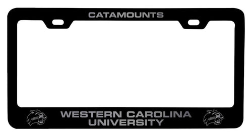 Western Carolina University NCAA Laser-Engraved Metal License Plate Frame - Choose Black or White Color