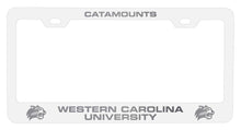 Load image into Gallery viewer, Western Carolina University NCAA Laser-Engraved Metal License Plate Frame - Choose Black or White Color
