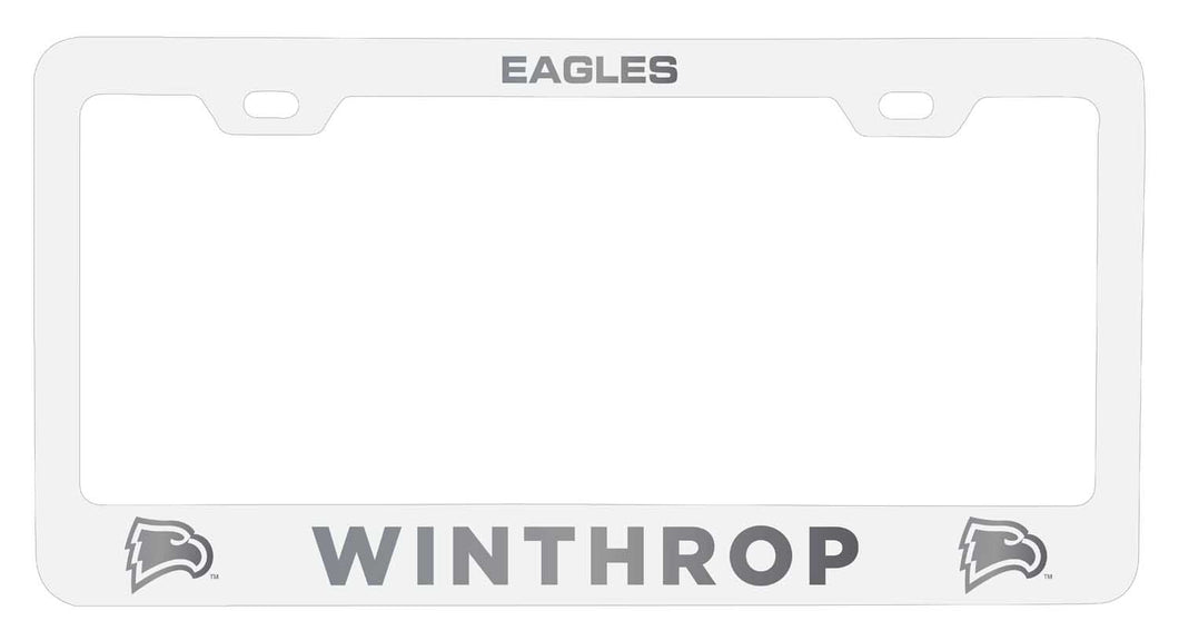 Winthrop University NCAA Laser-Engraved Metal License Plate Frame - Choose Black or White Color