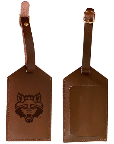 Elegant Arkansas State NCAA Leather Luggage Tag with Engraved Logo