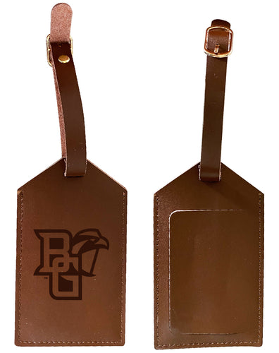 Elegant Bowling Green Falcons NCAA Leather Luggage Tag with Engraved Logo