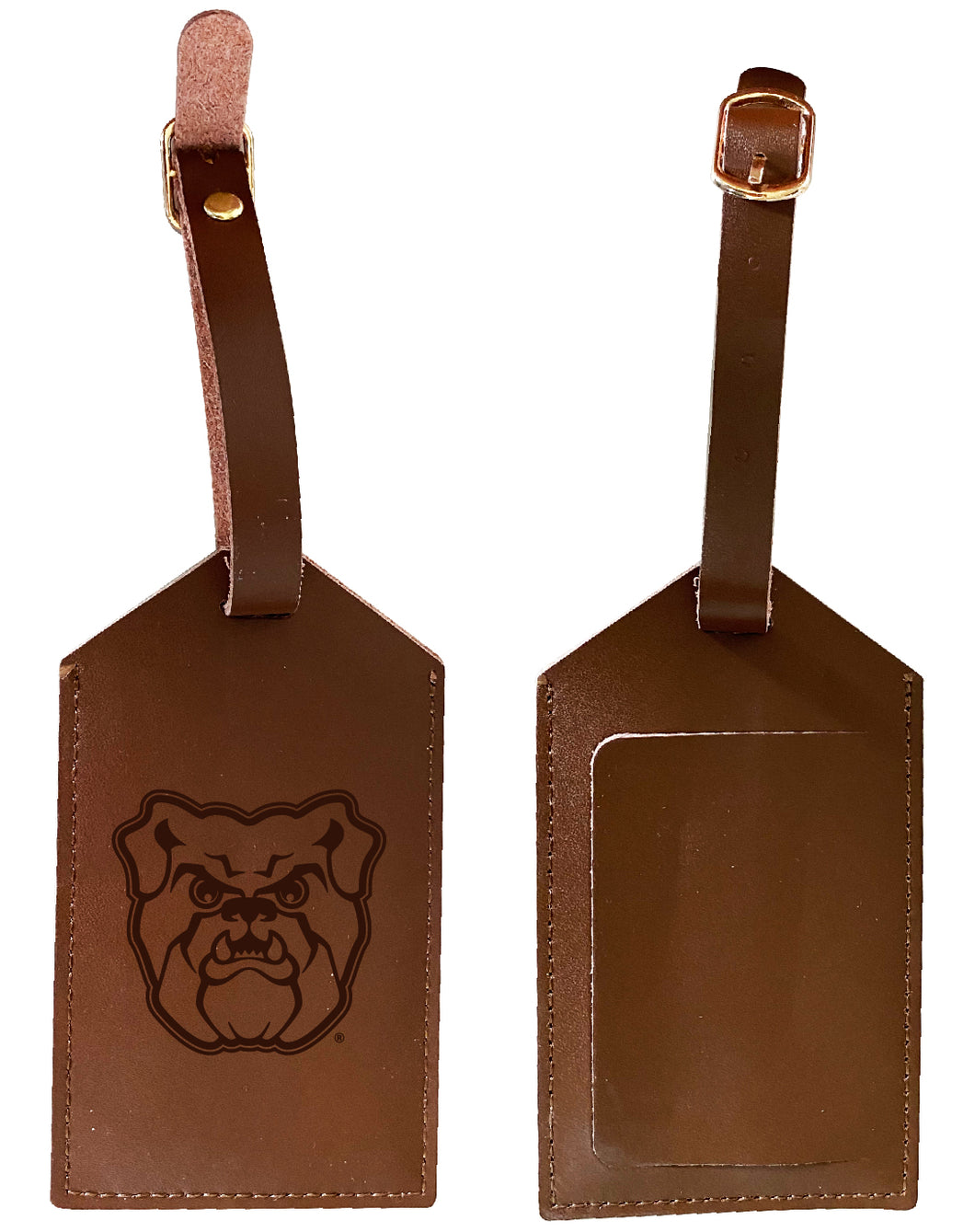 Elegant Butler Bulldogs NCAA Leather Luggage Tag with Engraved Logo