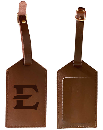 Elegant East Tennessee State University NCAA Leather Luggage Tag with Engraved Logo