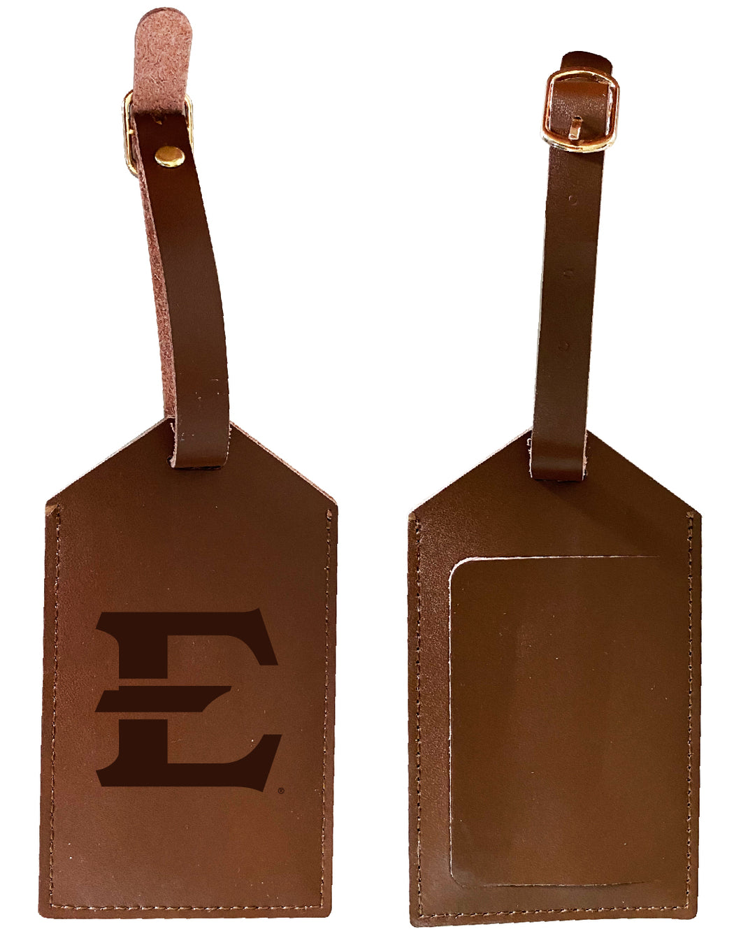 Elegant East Tennessee State University NCAA Leather Luggage Tag with Engraved Logo