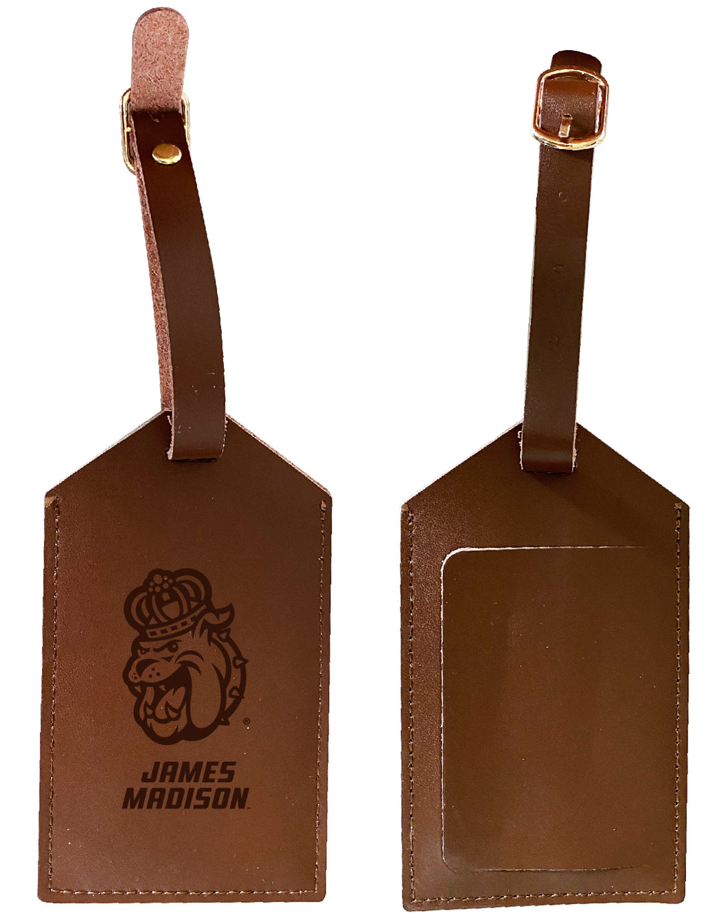 Elegant James Madison Dukes NCAA Leather Luggage Tag with Engraved Logo